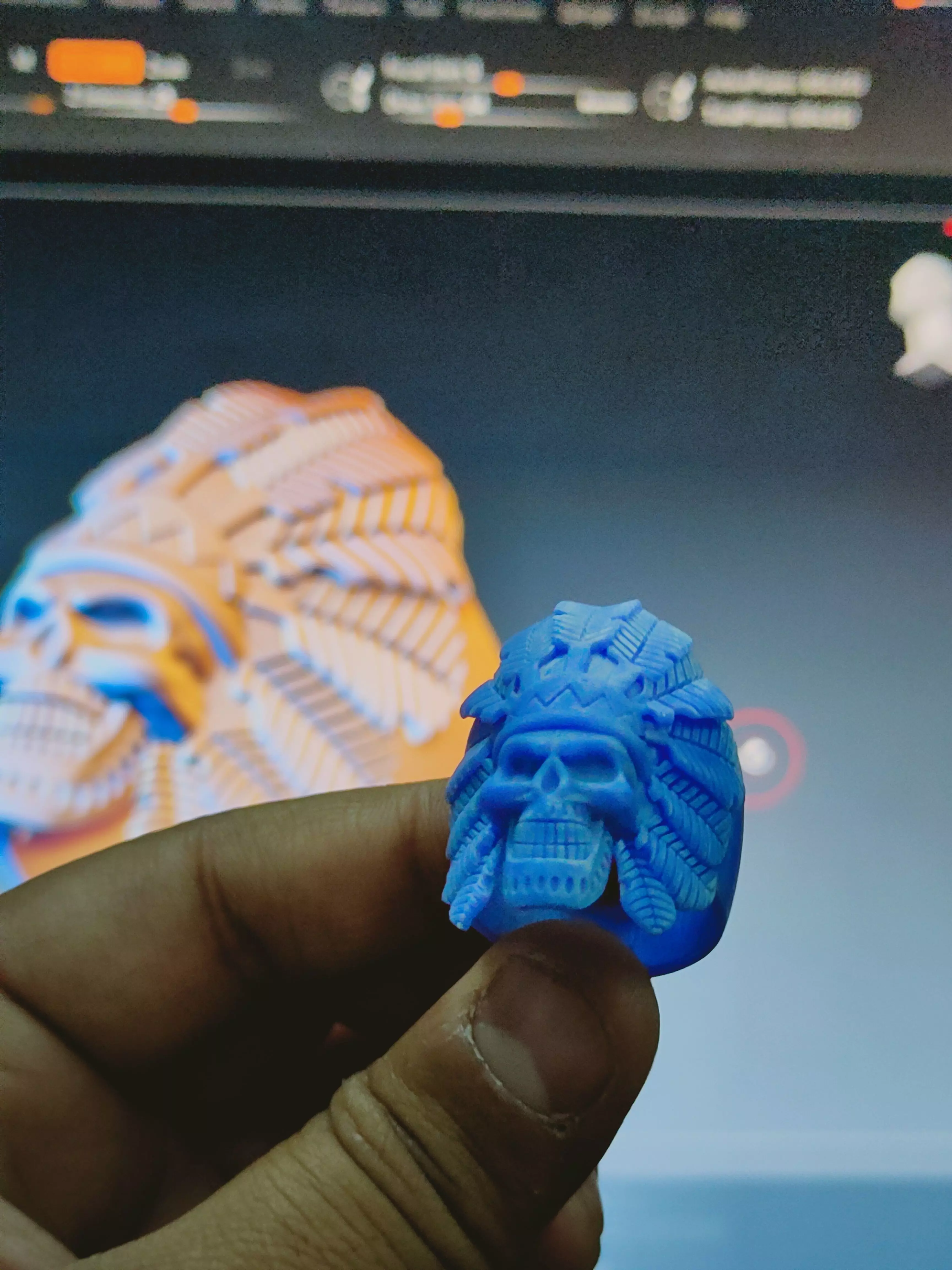 Skull ring Viking ring 3D print model_0