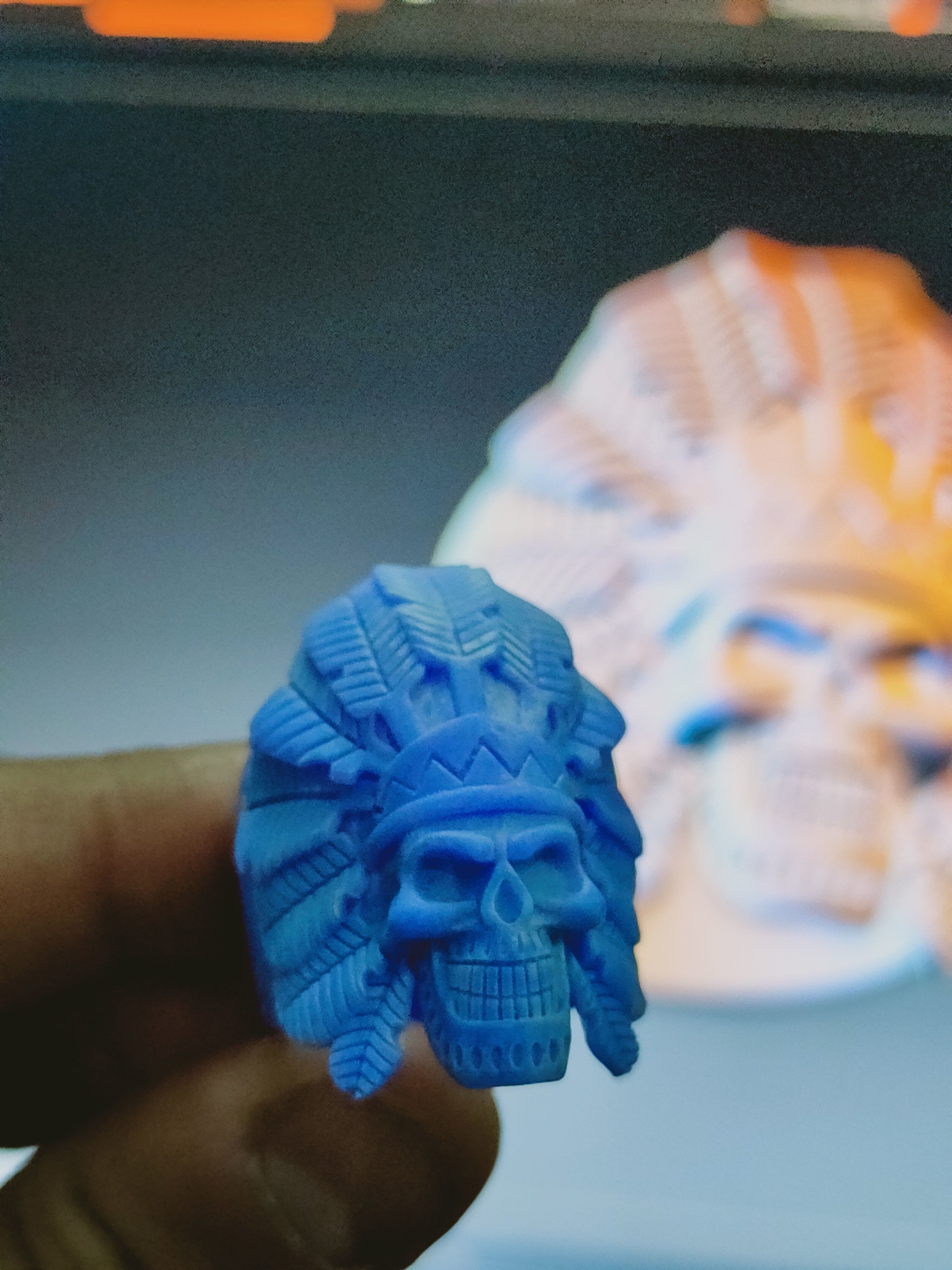 Skull ring Viking ring 3D print model_11