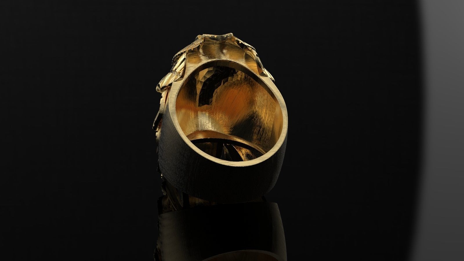 Skull ring Viking ring 3D print model_8