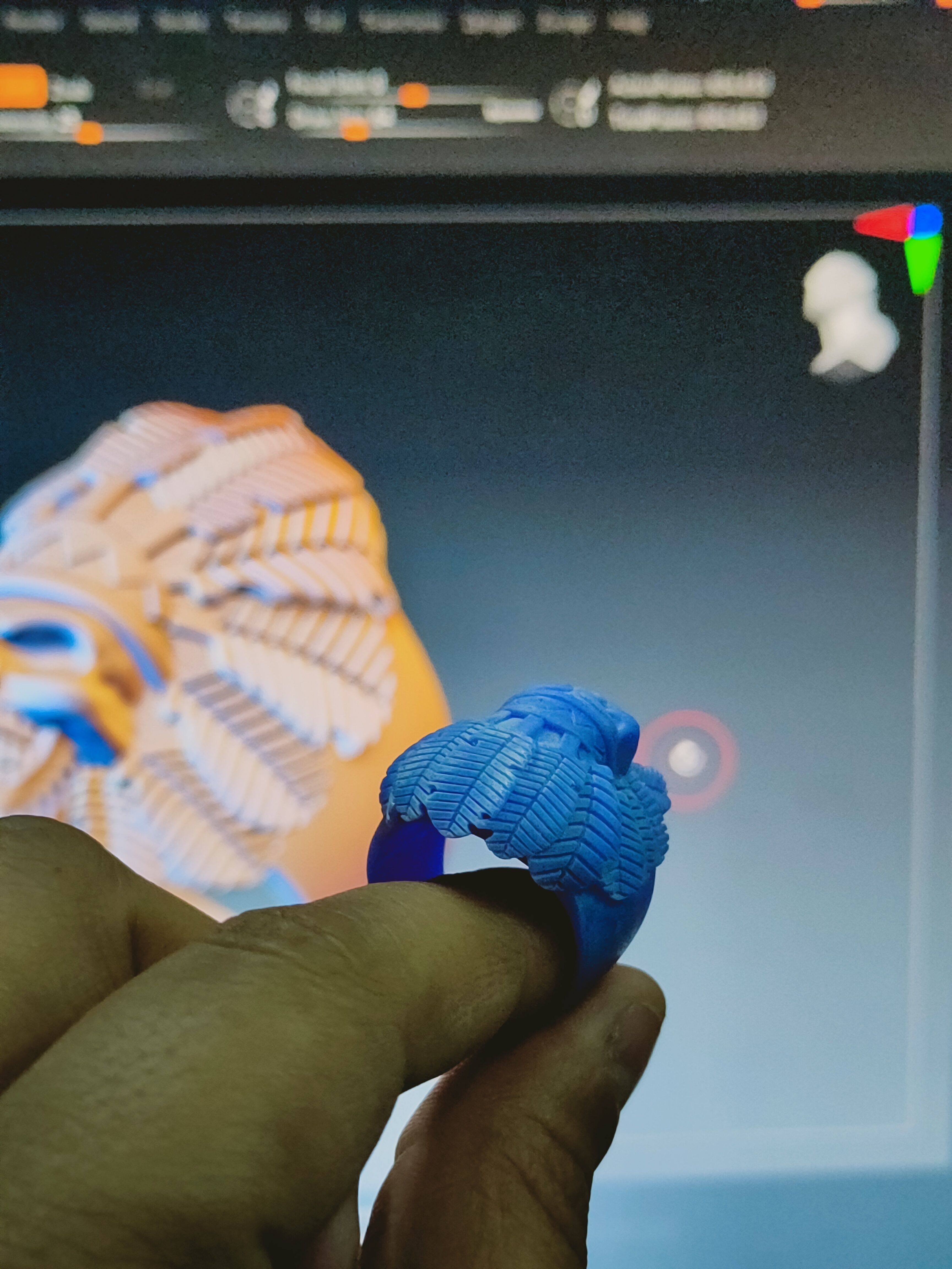 Skull ring Viking ring 3D print model_28