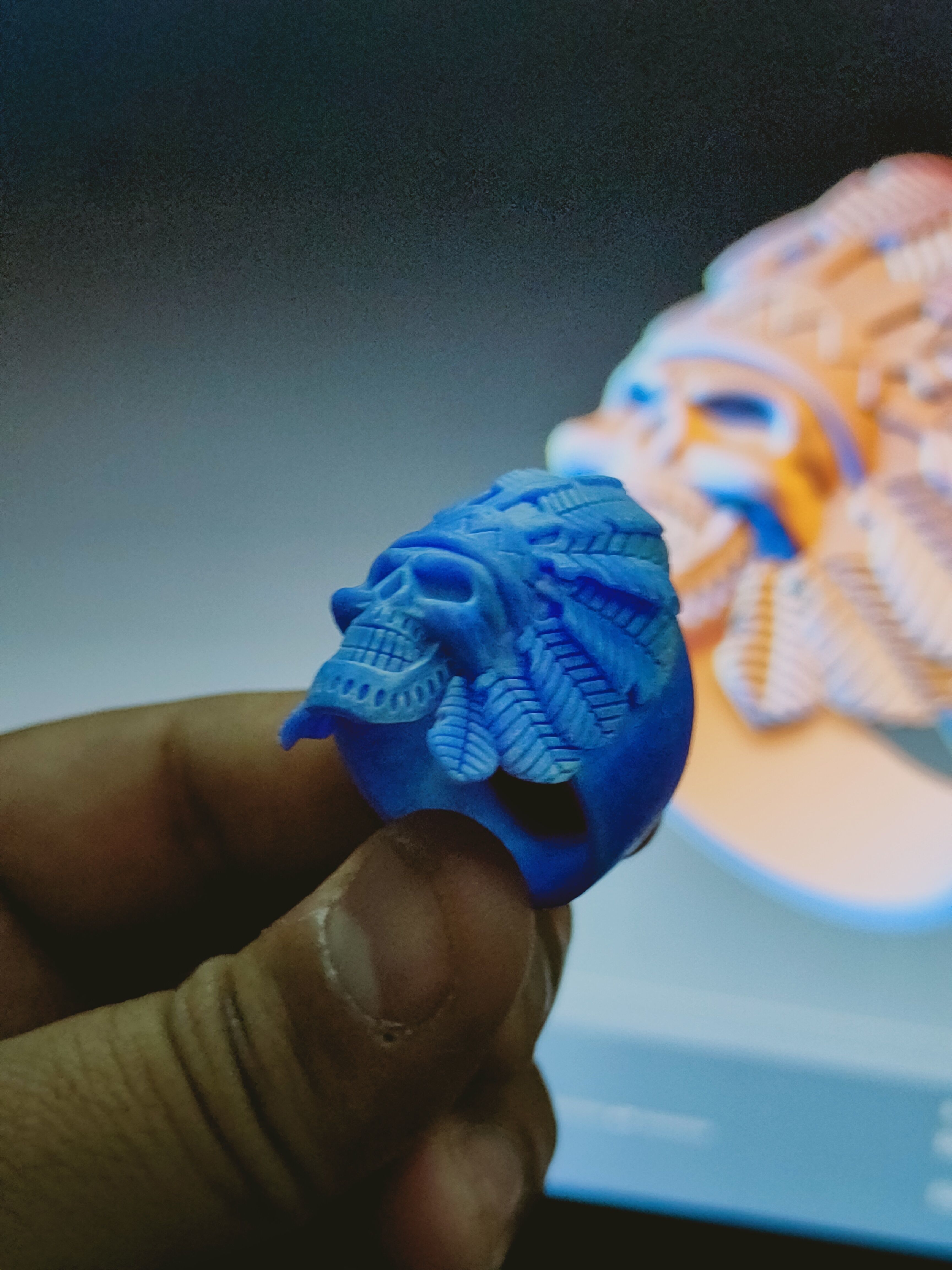 Skull ring Viking ring 3D print model_4