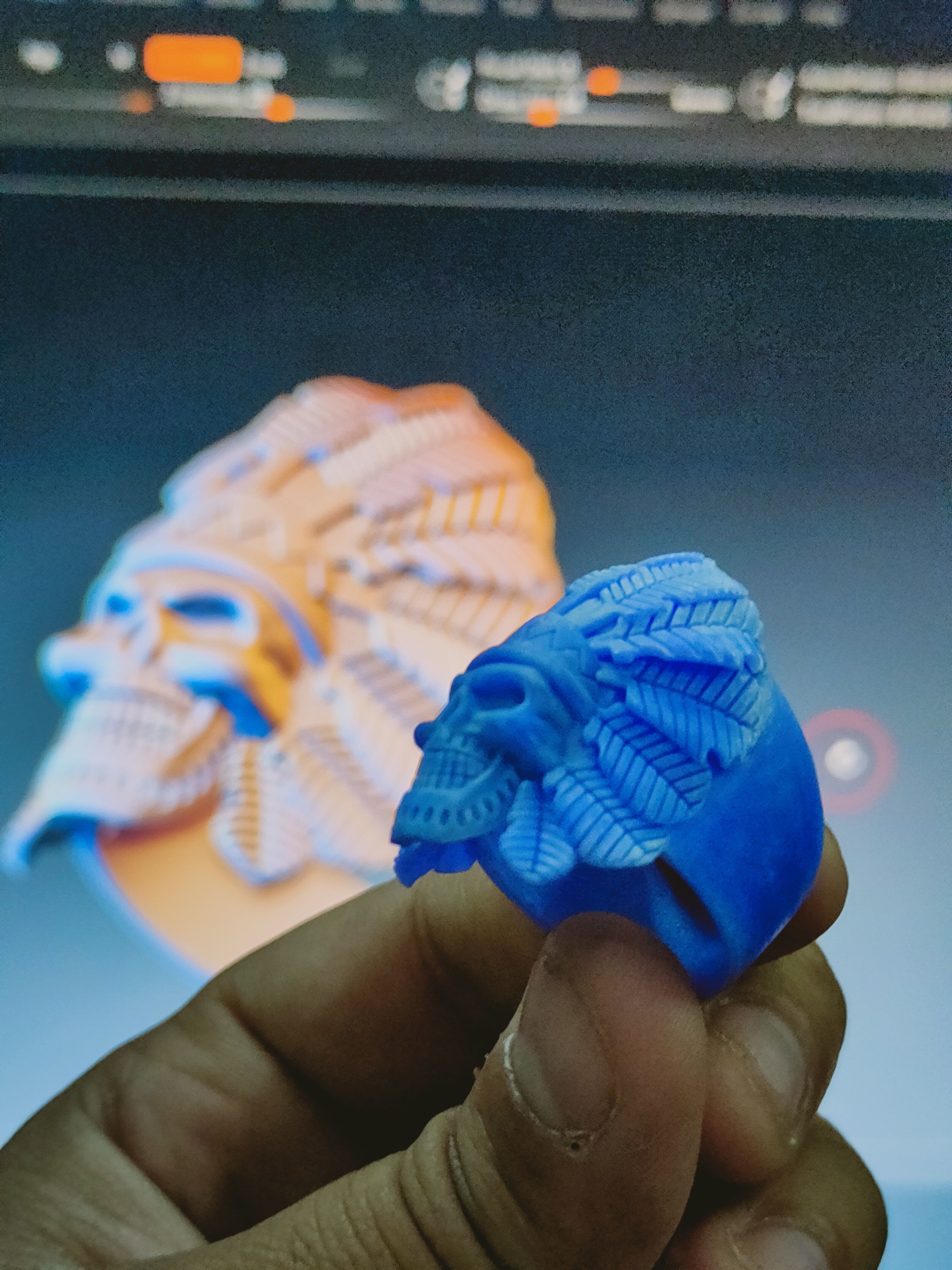 Skull ring Viking ring 3D print model_1