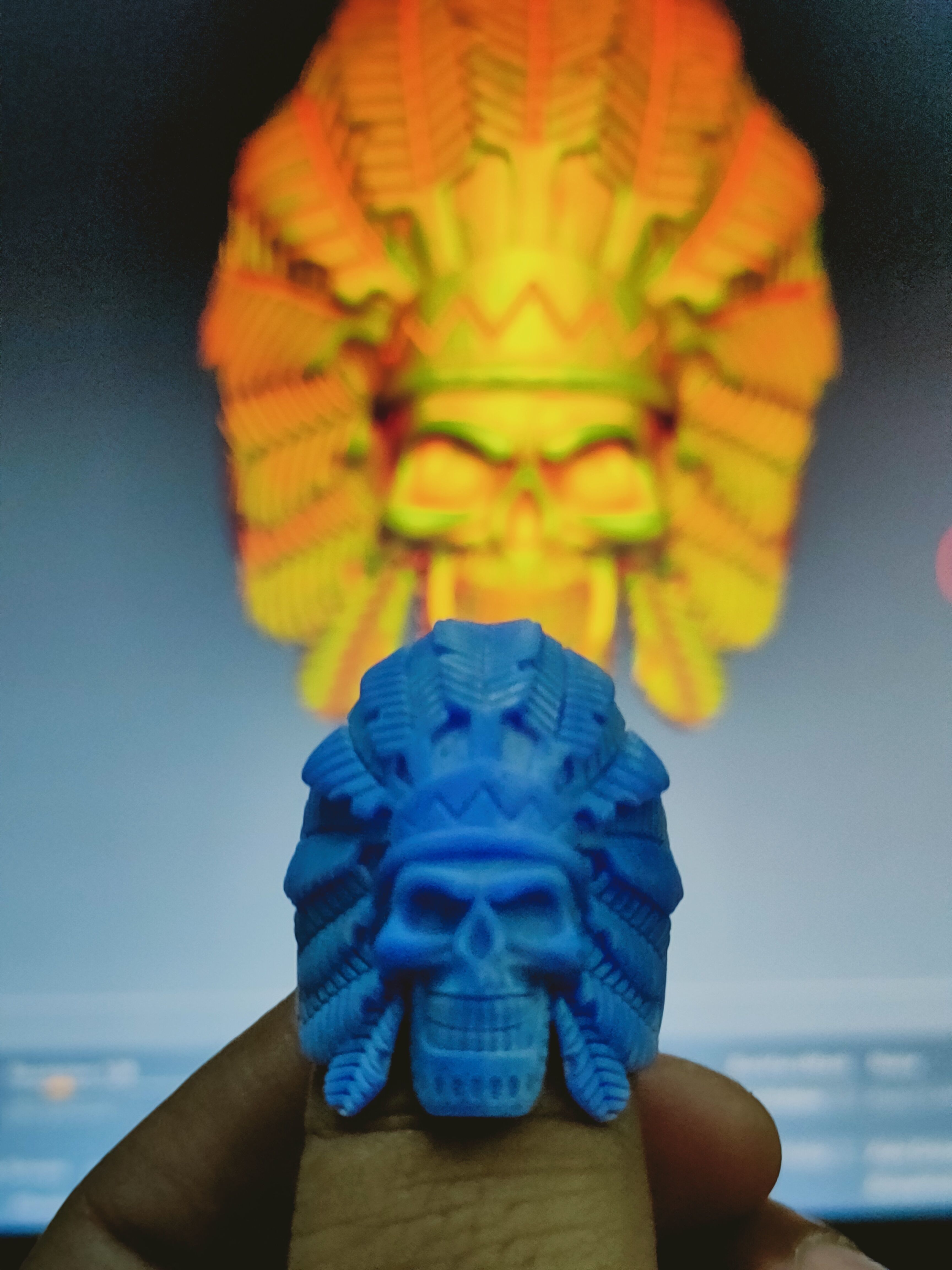 Skull ring Viking ring 3D print model_3