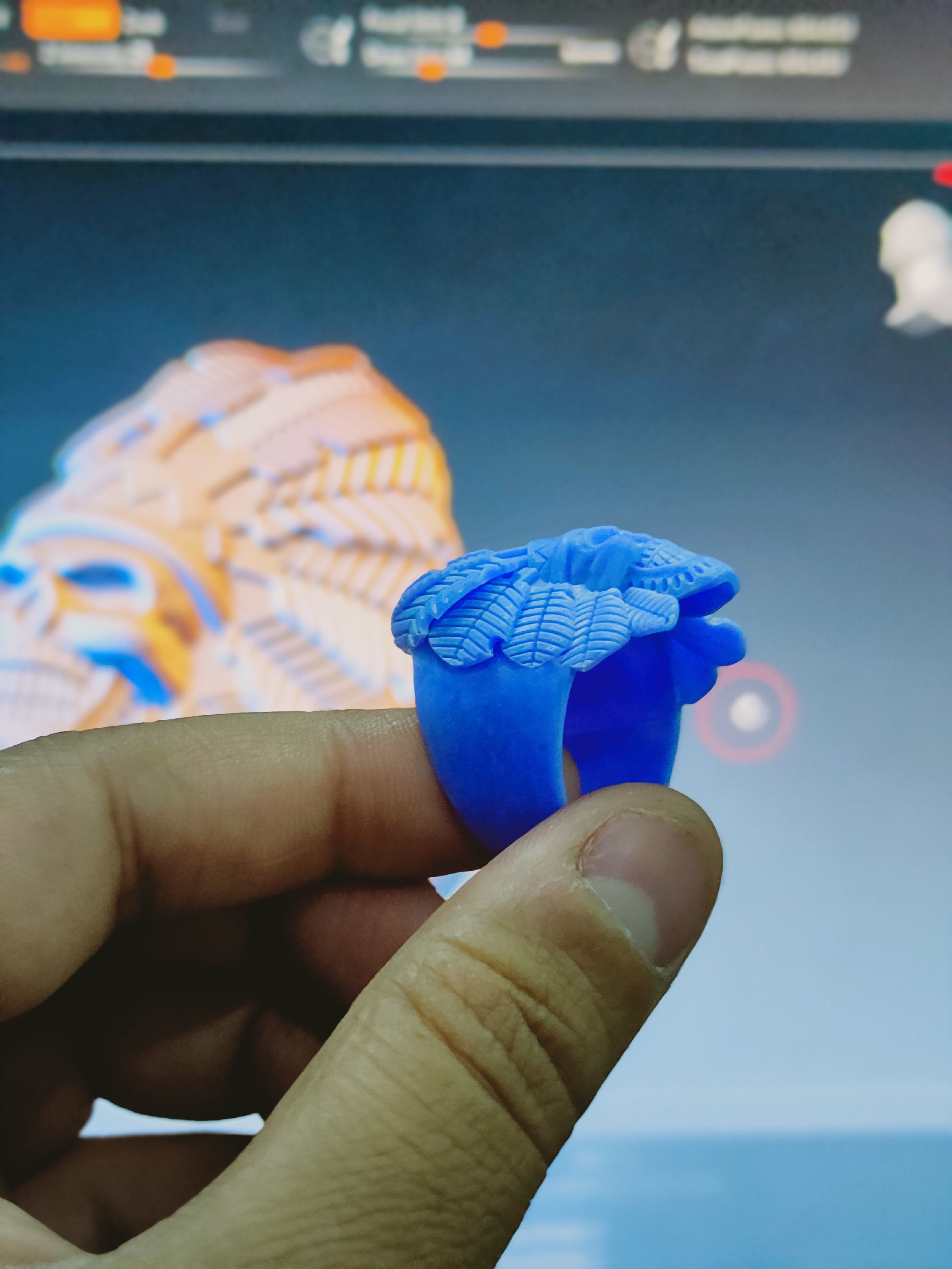 Skull ring Viking ring 3D print model_27