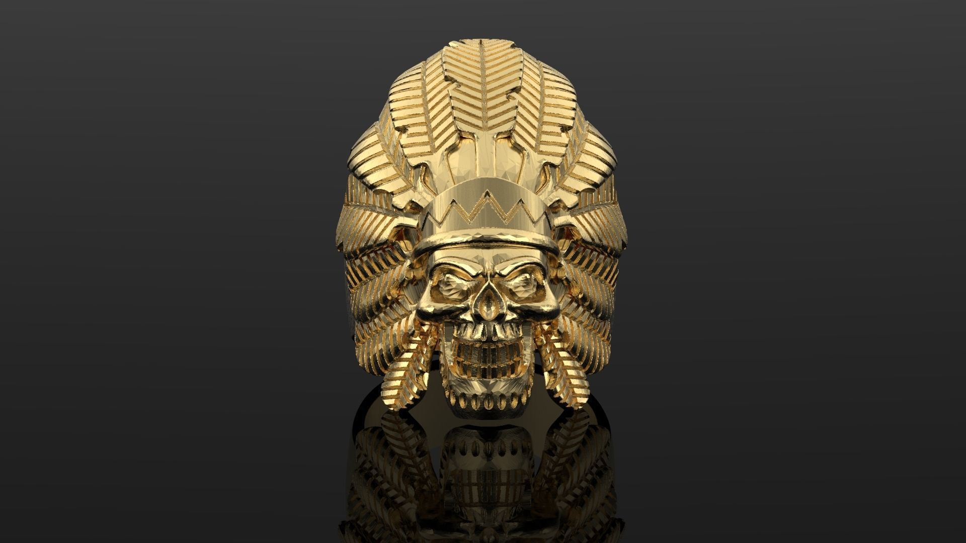 Skull ring Viking ring 3D print model_19