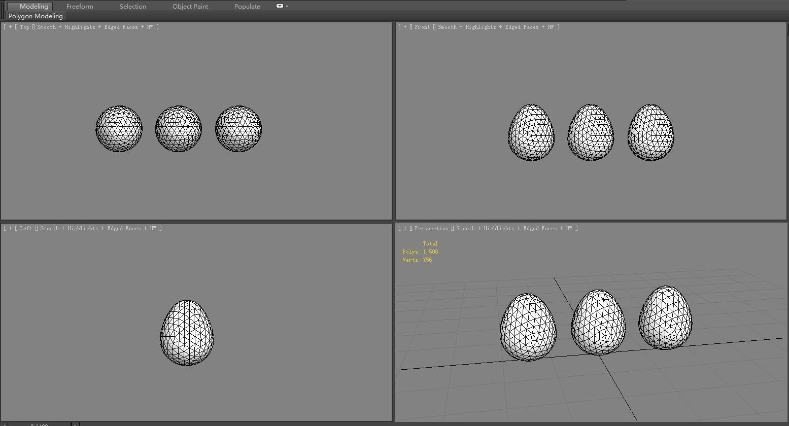 Cartoon Eggs with star pattern - golden egg - blue egg Low-poly 3D model_4