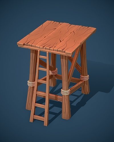 Lowpoly Archer Tower Free low-poly 3D model