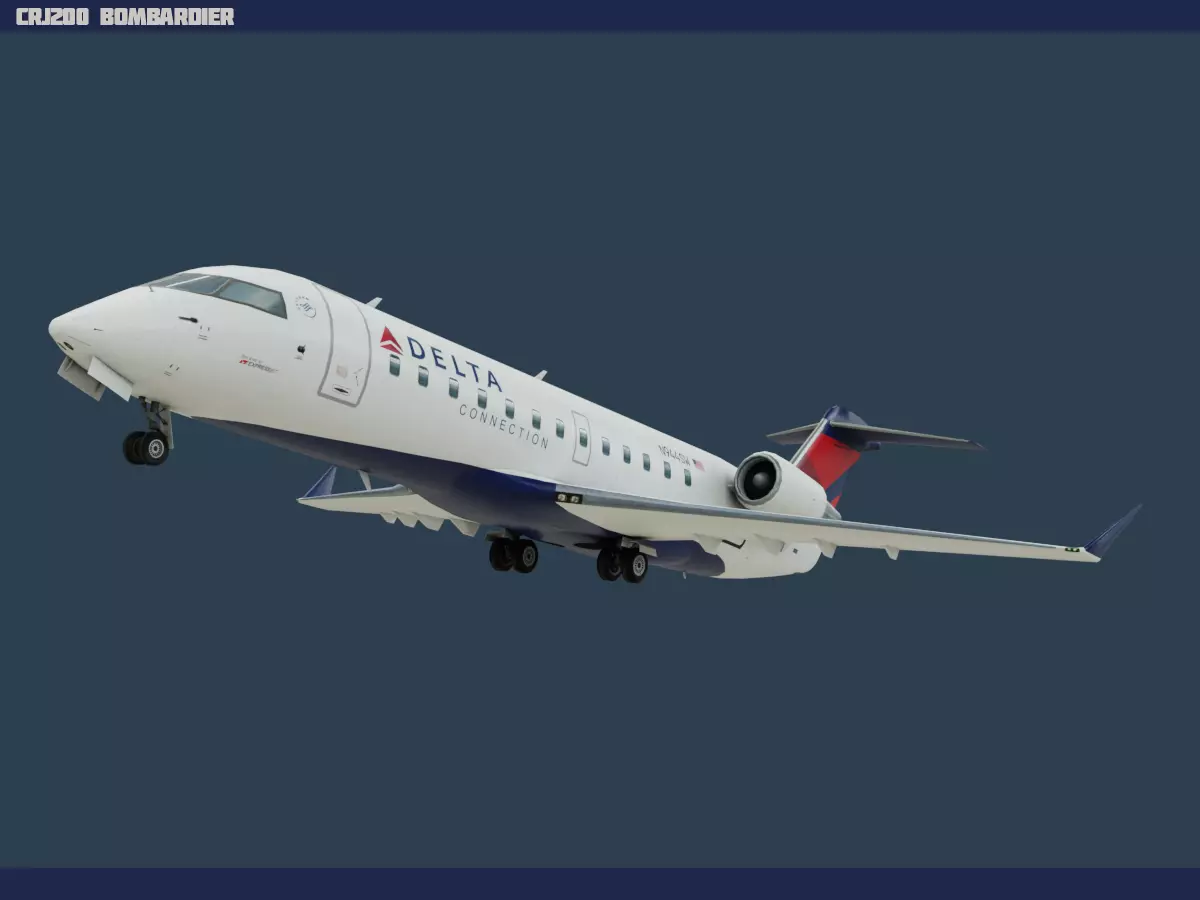 CRJ200 Delta Low-poly 3D model_0
