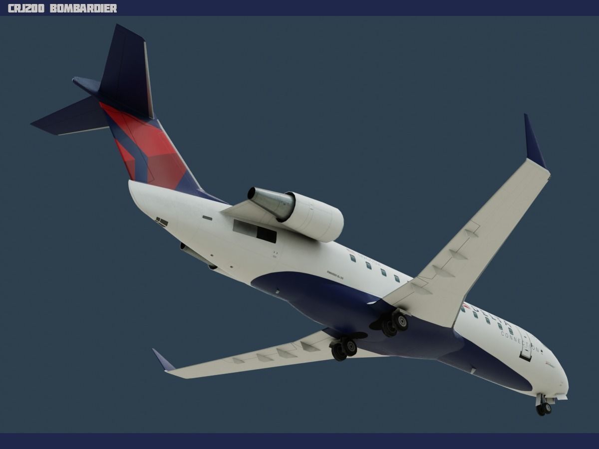CRJ200 Delta Low-poly 3D model_7