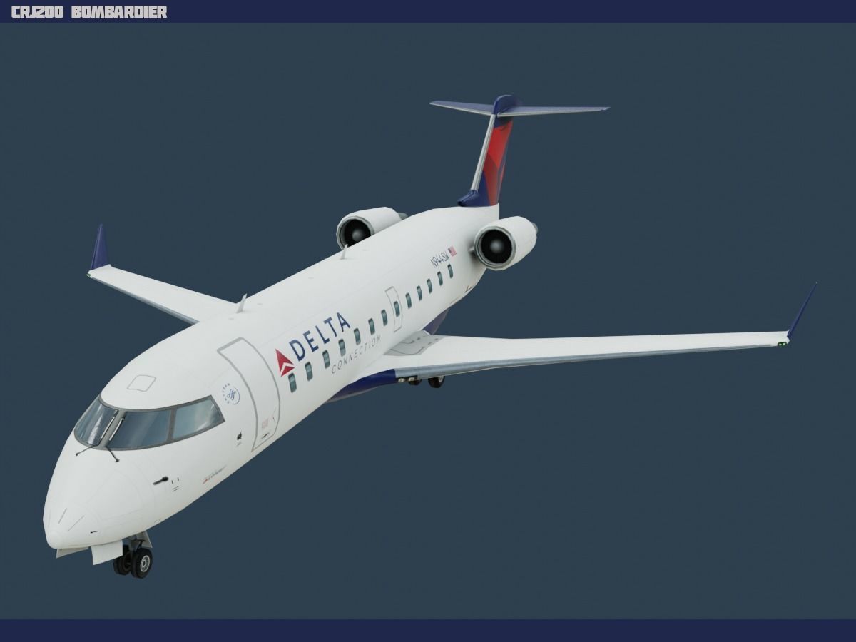 CRJ200 Delta Low-poly 3D model_1