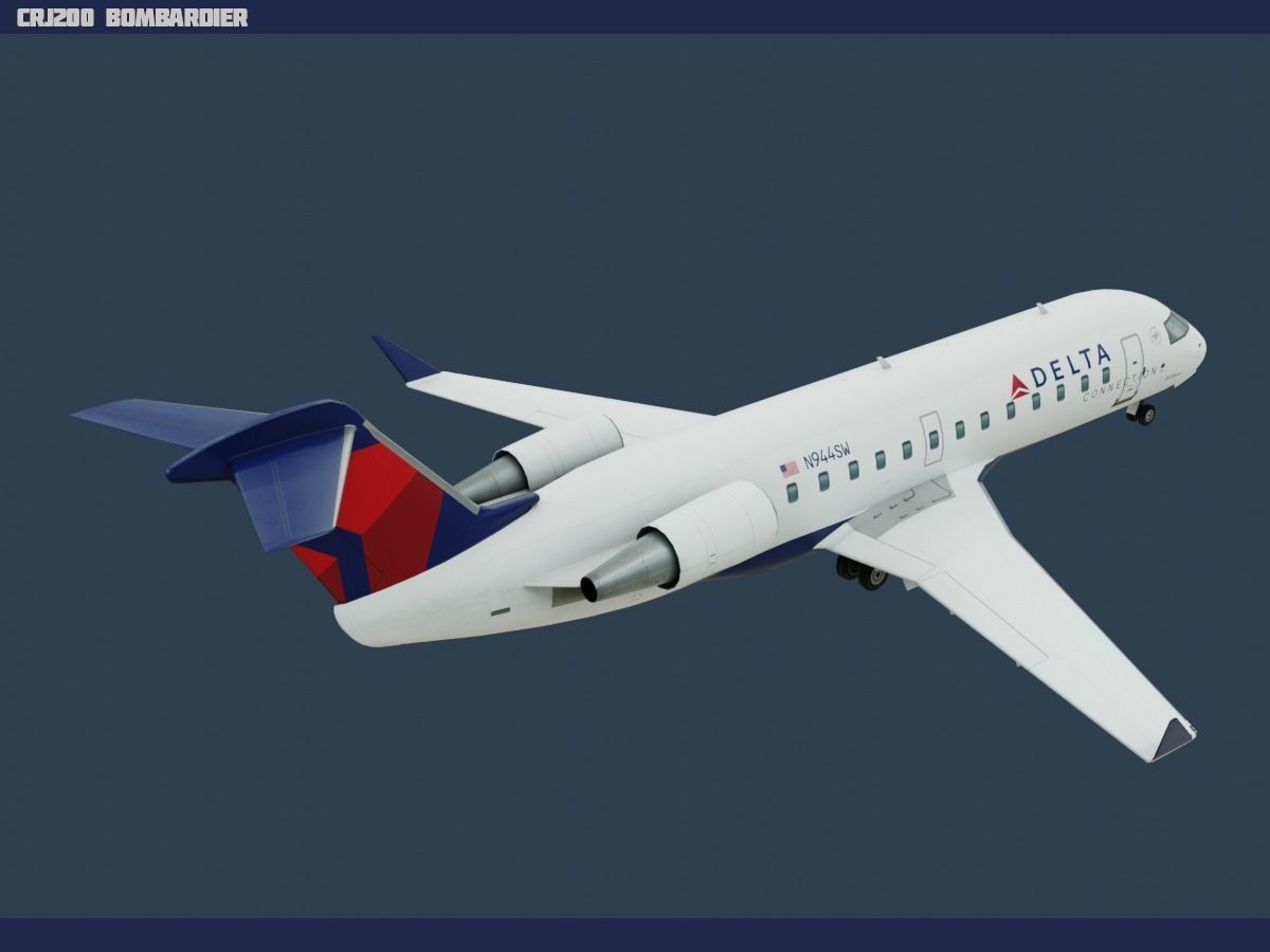 CRJ200 Delta Low-poly 3D model_3