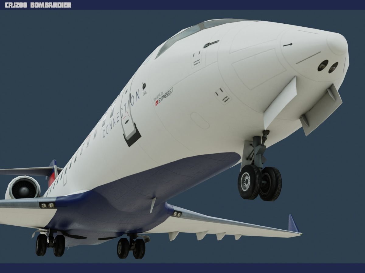 CRJ200 Delta Low-poly 3D model_9