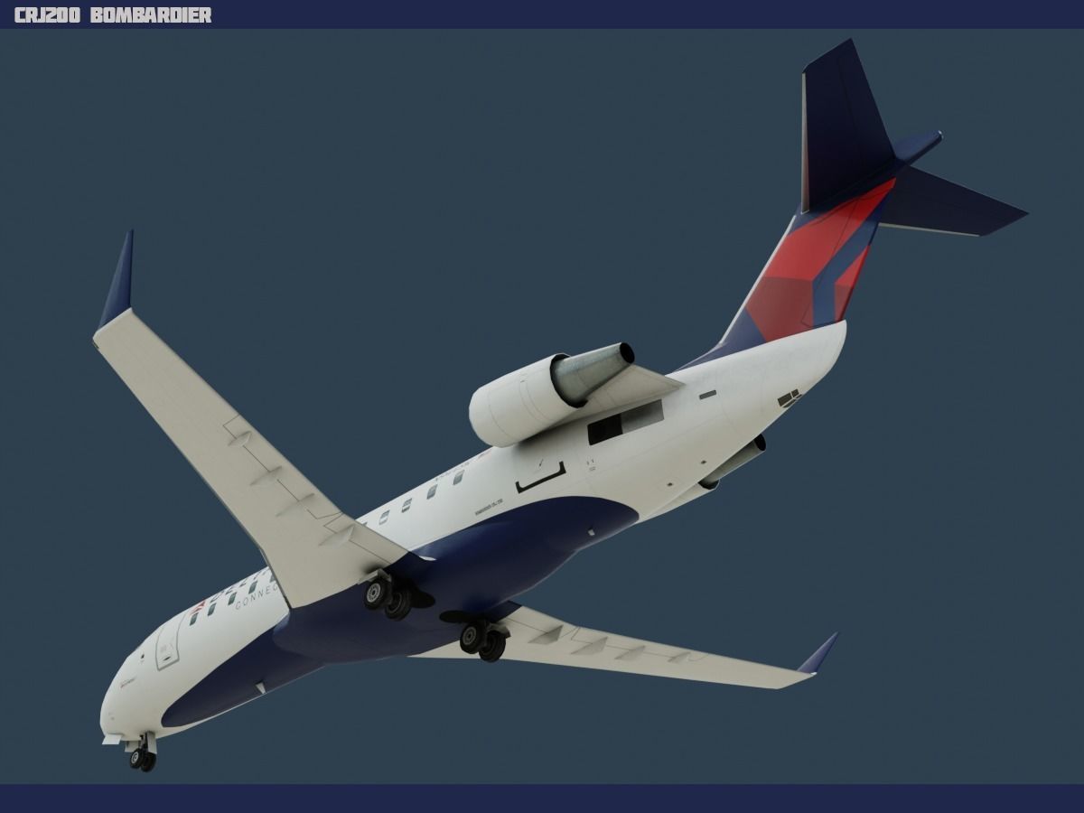 CRJ200 Delta Low-poly 3D model_6