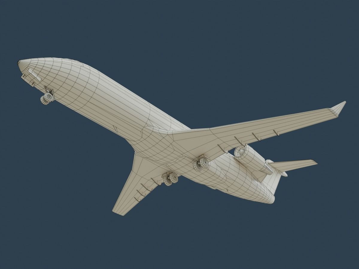 CRJ200 Delta Low-poly 3D model_17