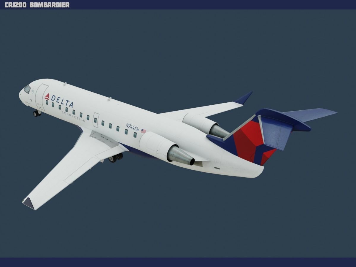 CRJ200 Delta Low-poly 3D model_2
