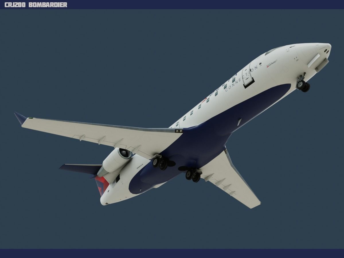 CRJ200 Delta Low-poly 3D model_8