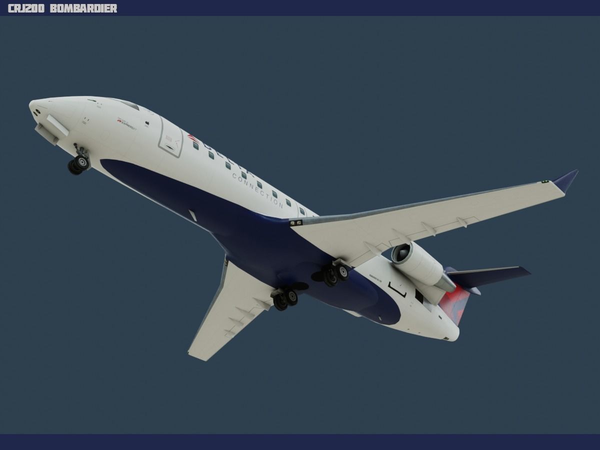 CRJ200 Delta Low-poly 3D model_5