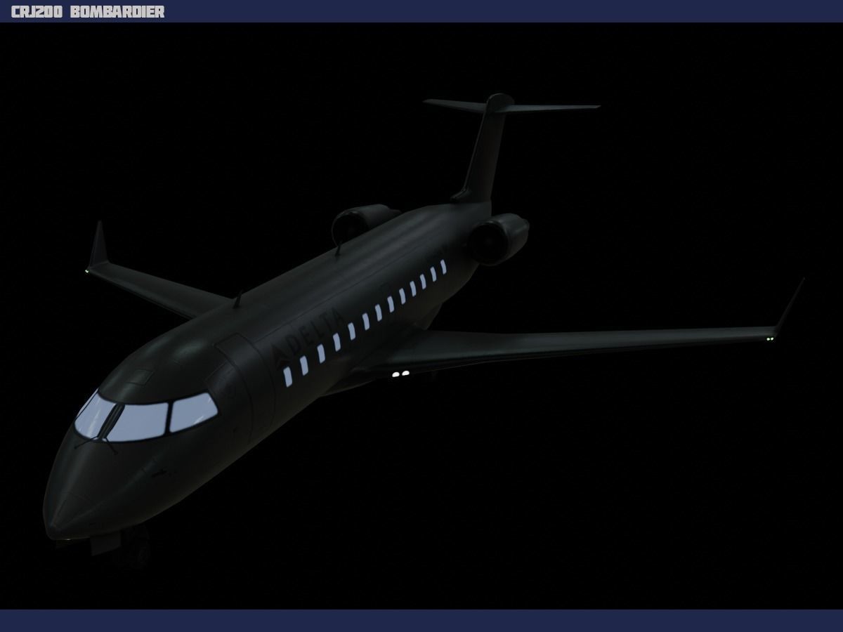 CRJ200 Delta Low-poly 3D model_10
