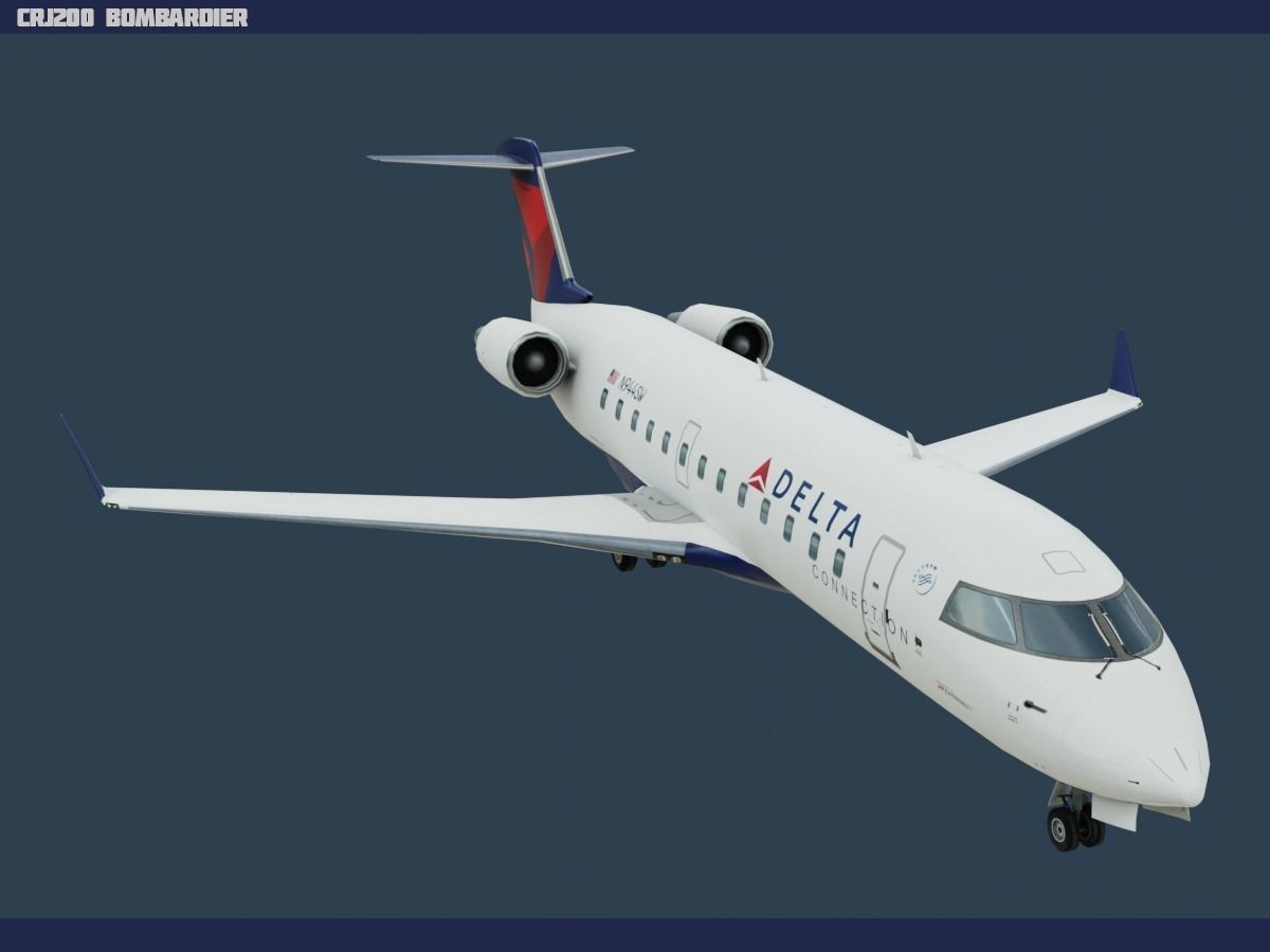 CRJ200 Delta Low-poly 3D model_4