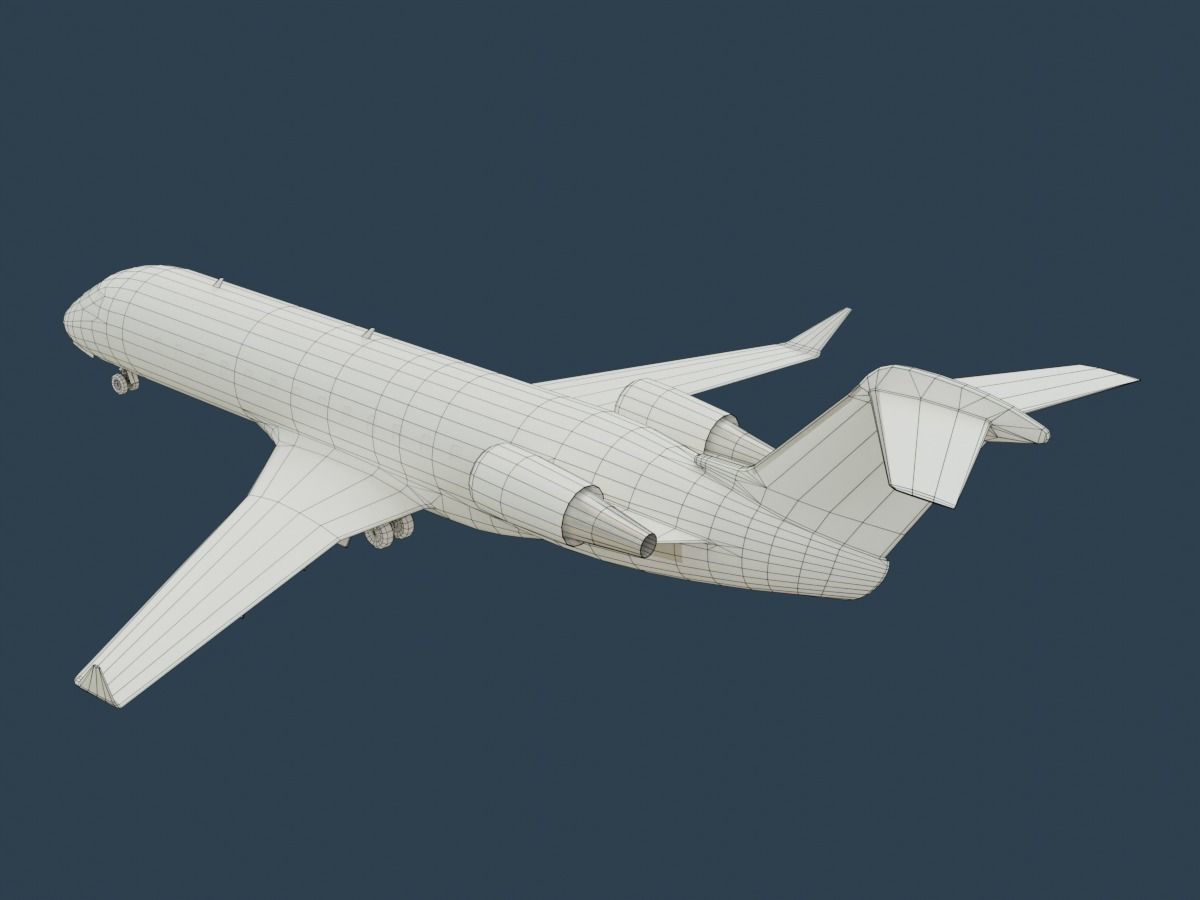 CRJ200 Delta Low-poly 3D model_14