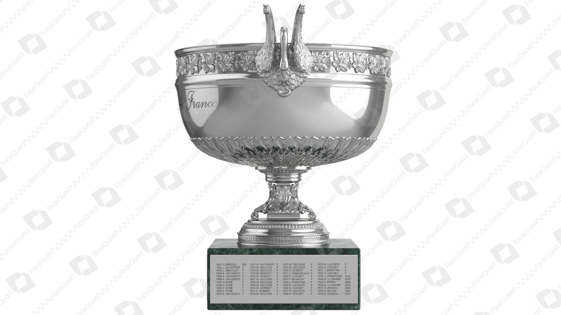 Roland Garros Trophy Musketeers Cup 3D model_2