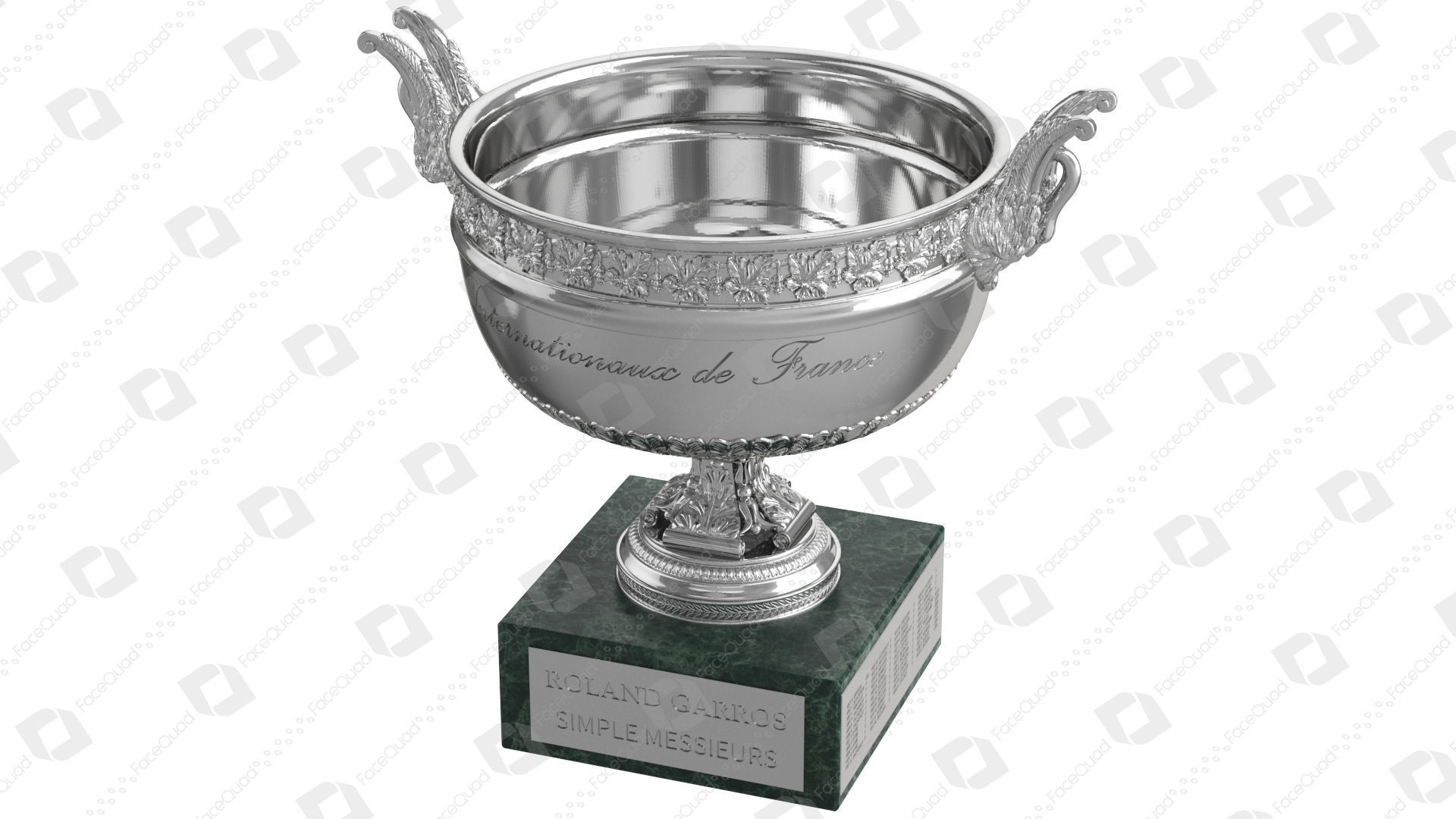 Roland Garros Trophy Musketeers Cup 3D model_10