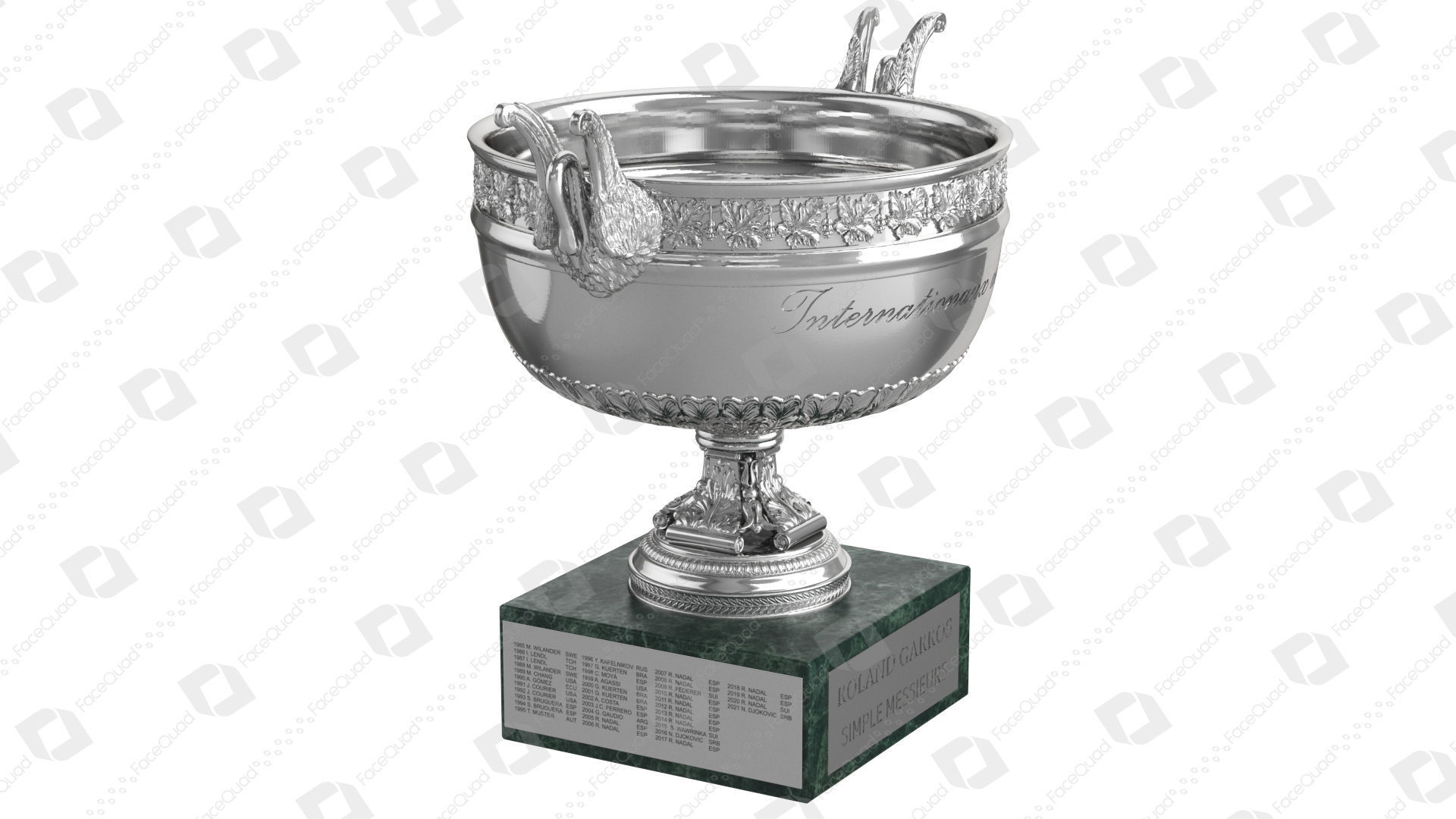 Roland Garros Trophy Musketeers Cup 3D model_9