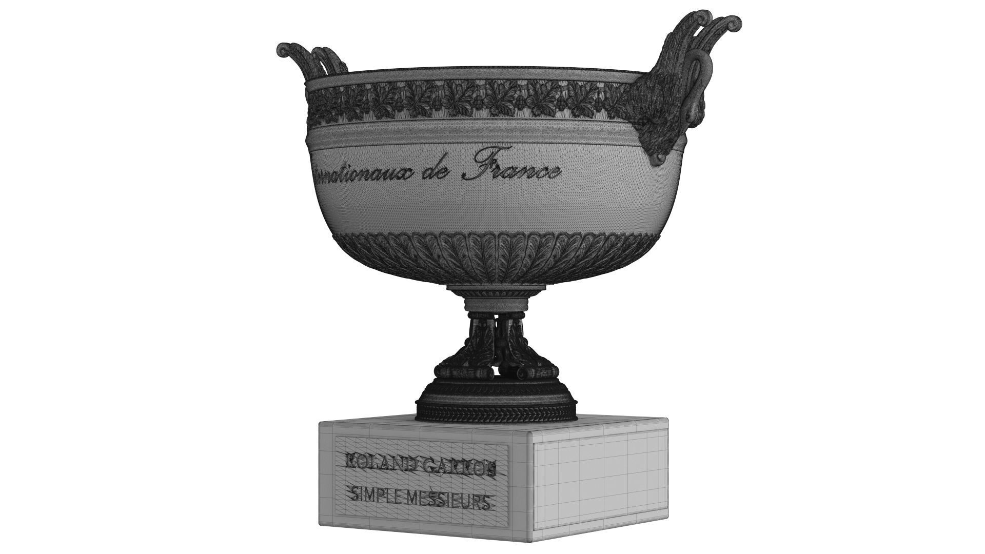 Roland Garros Trophy Musketeers Cup 3D model_11
