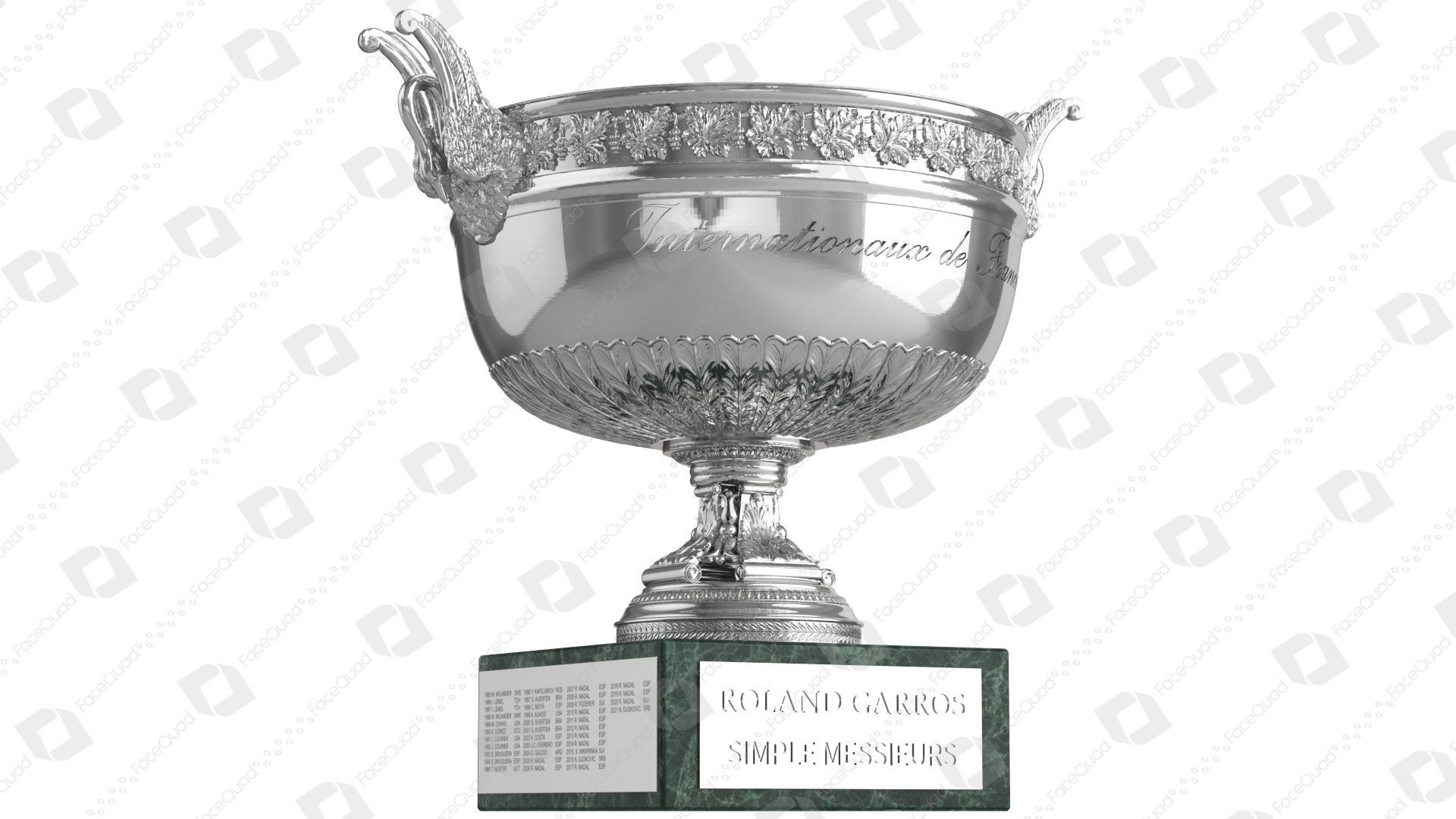 Roland Garros Trophy Musketeers Cup 3D model_3