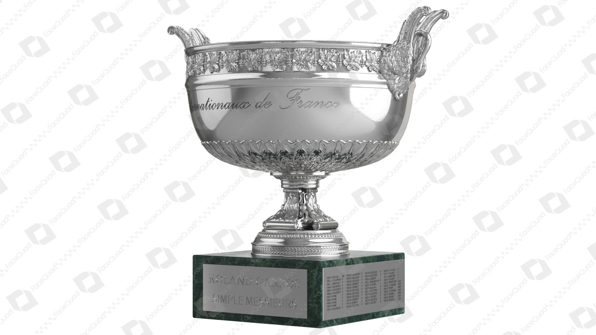 Roland Garros Trophy Musketeers Cup 3D model_7