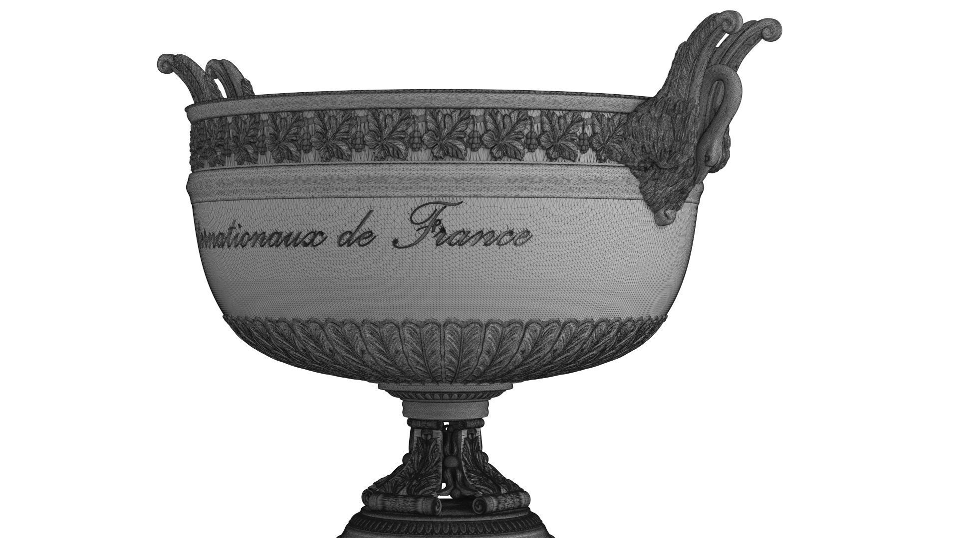 Roland Garros Trophy Musketeers Cup 3D model_13
