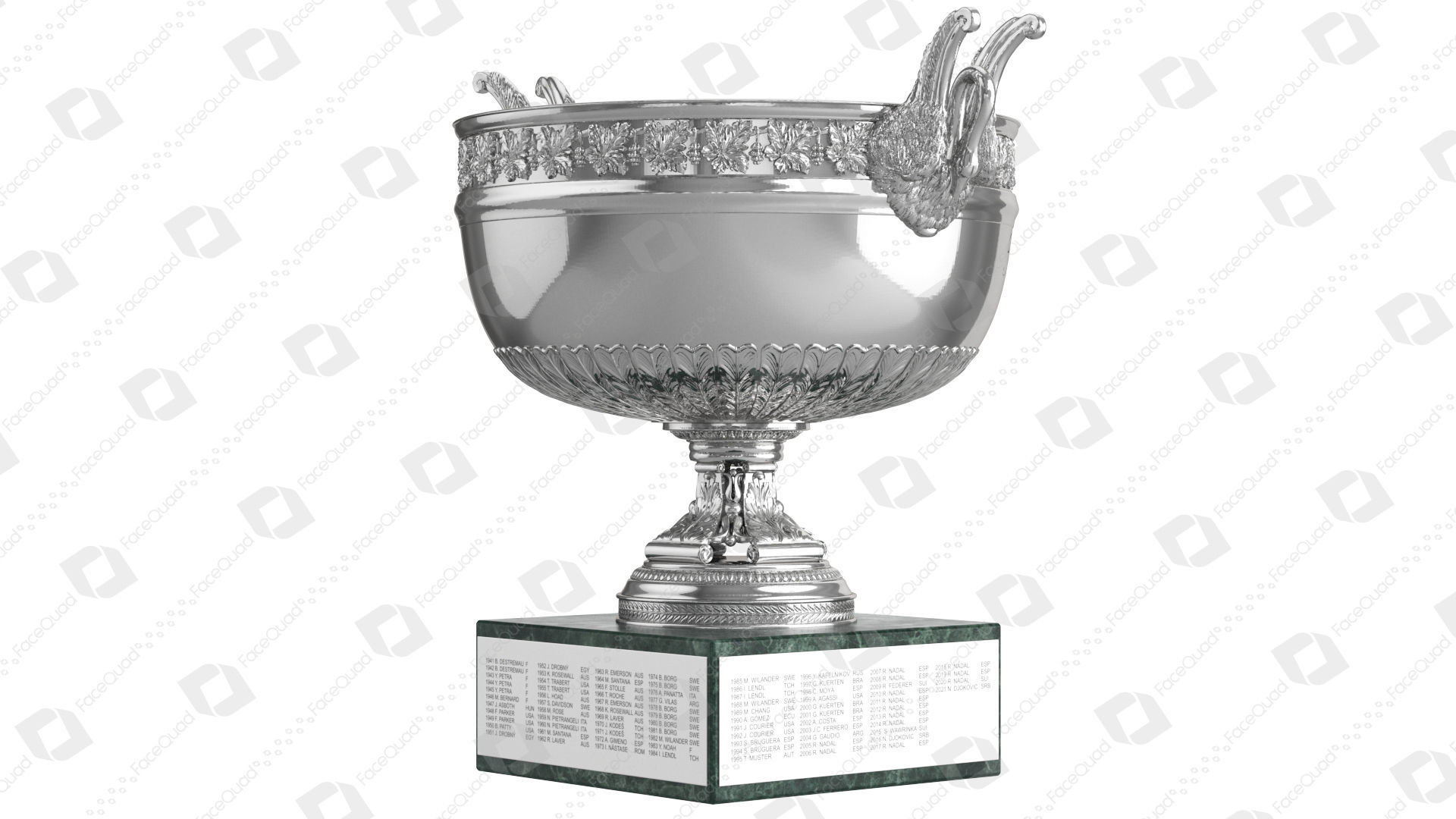 Roland Garros Trophy Musketeers Cup 3D model_4