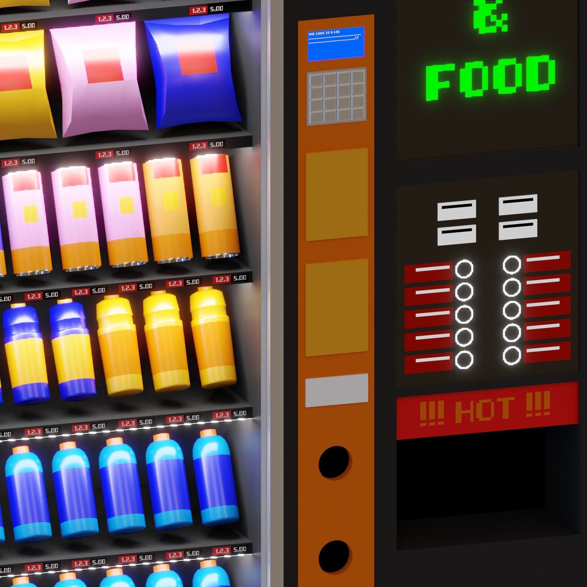 Vending Machine Lowpoly Low-poly 3D model_5