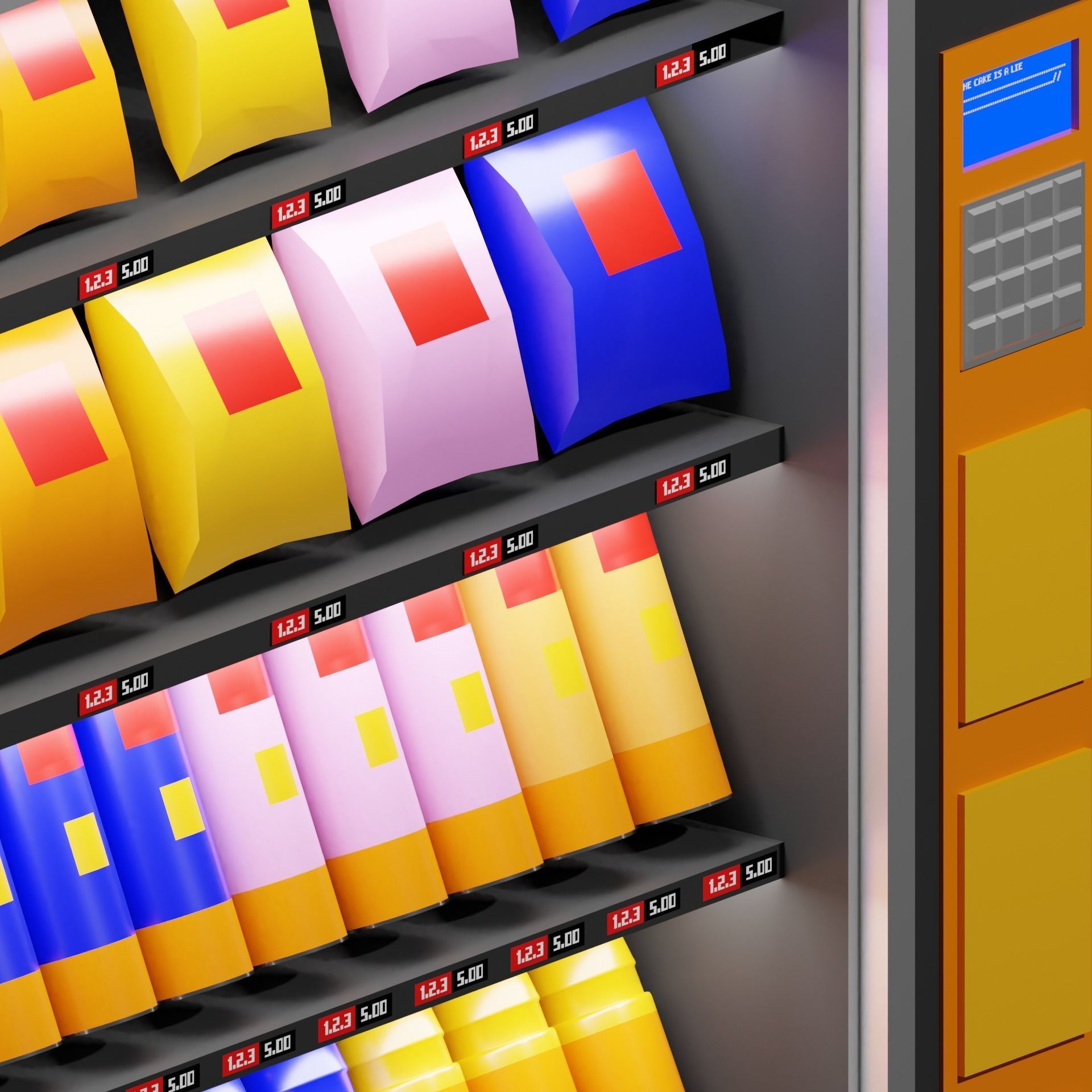 Vending Machine Lowpoly Low-poly 3D model_2