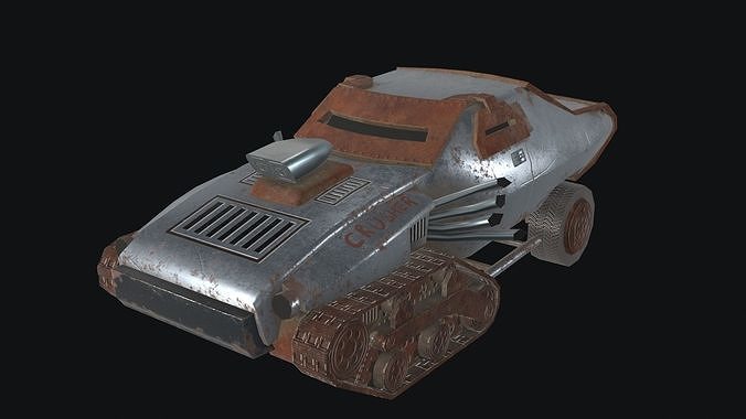 Postapocalypse derby crusher  Low-poly 3D model