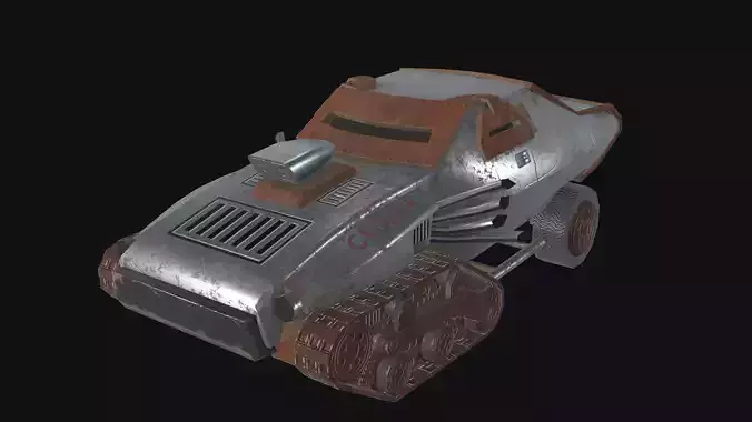 Postapocalypse derby crusher  Low-poly 3D model