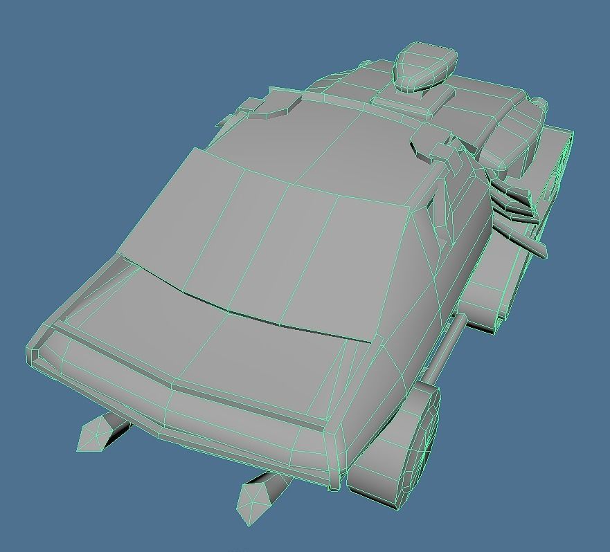Postapocalypse derby crusher  Low-poly 3D model_9