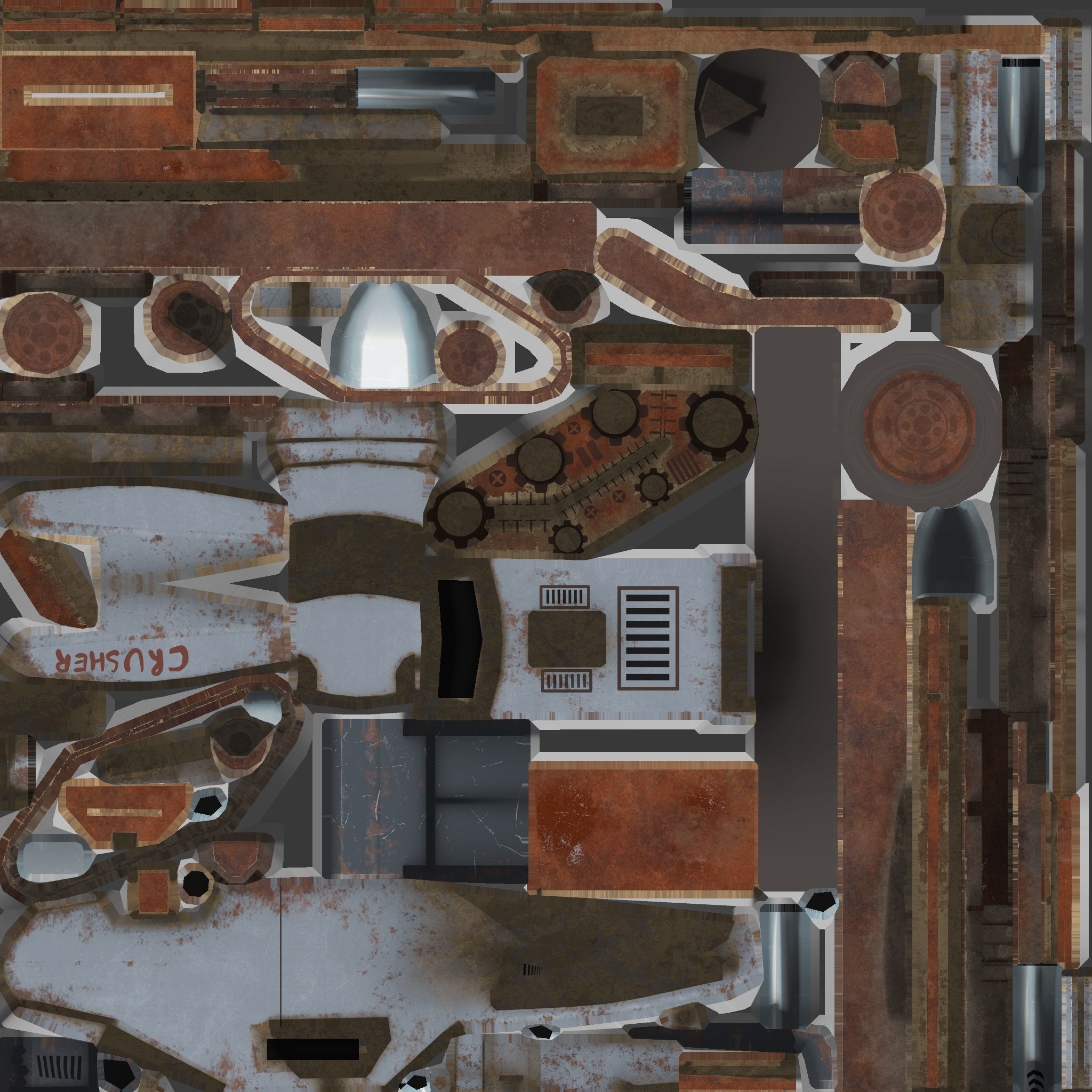 Postapocalypse derby crusher  Low-poly 3D model_12