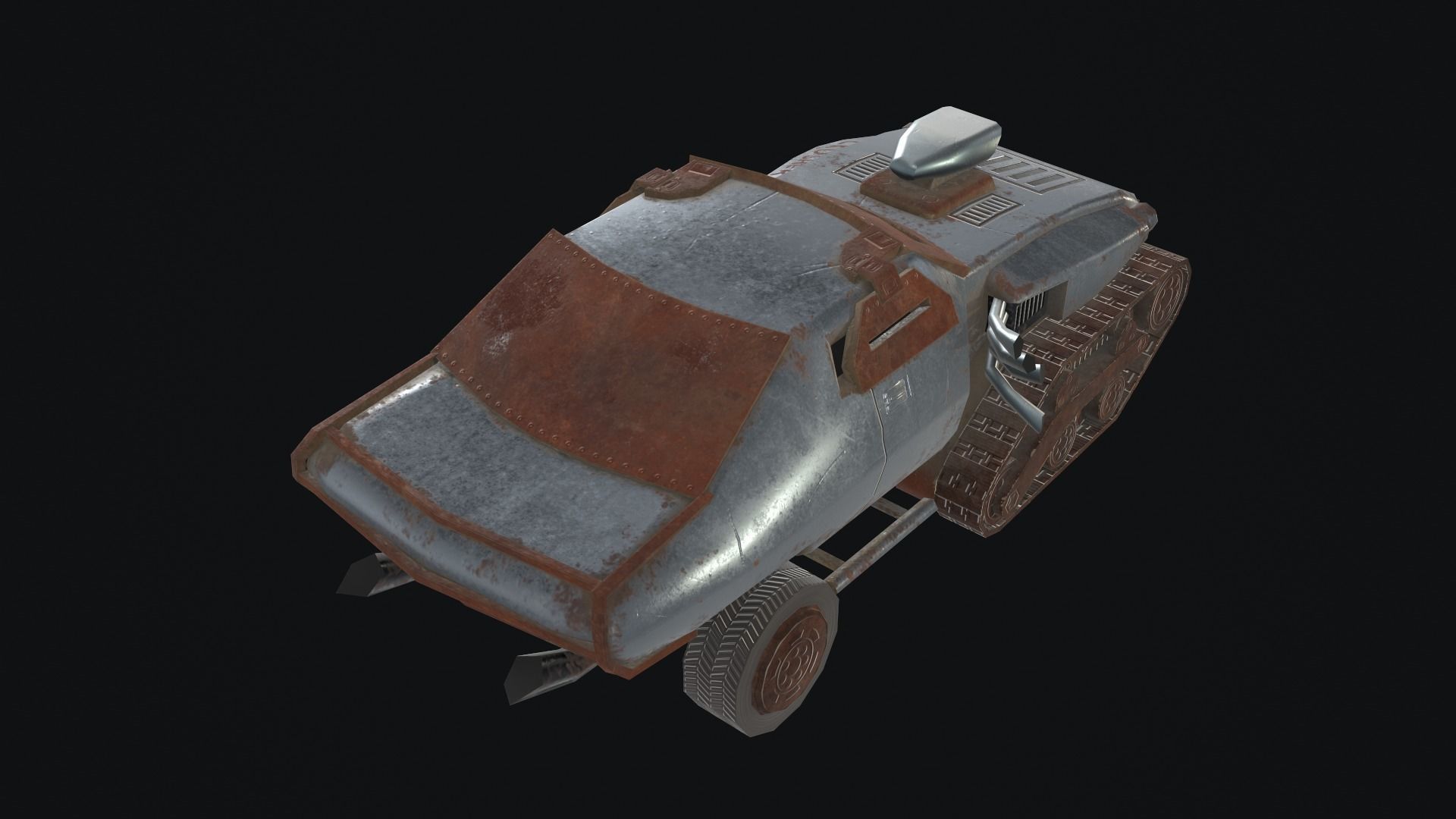 Postapocalypse derby crusher  Low-poly 3D model_2