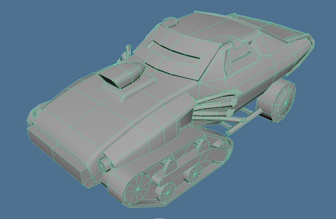Postapocalypse derby crusher  Low-poly 3D model_8