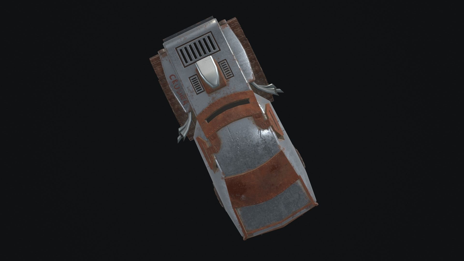 Postapocalypse derby crusher  Low-poly 3D model_10