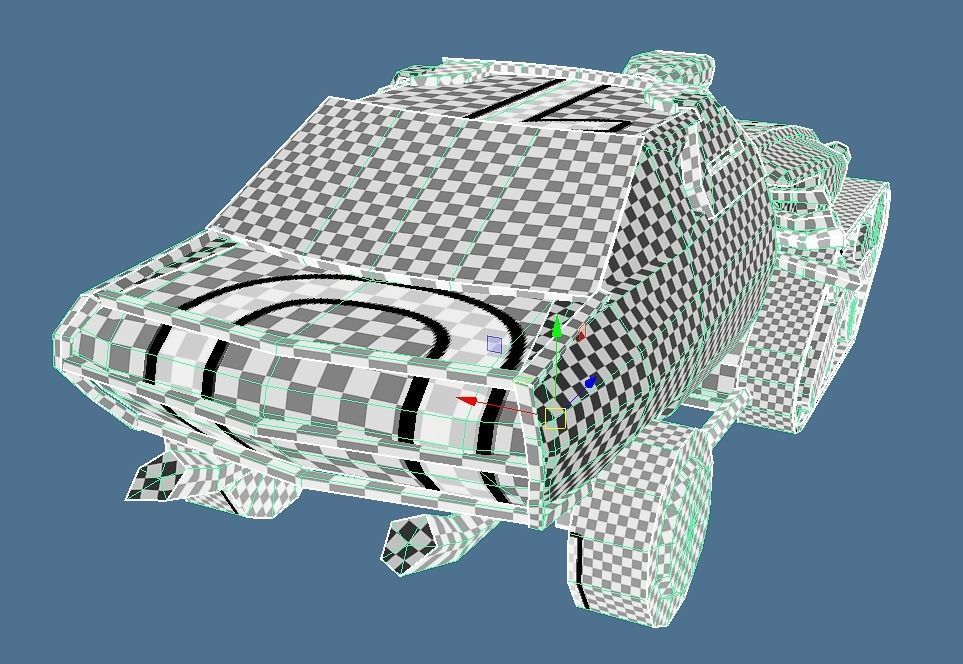 Postapocalypse derby crusher  Low-poly 3D model_7