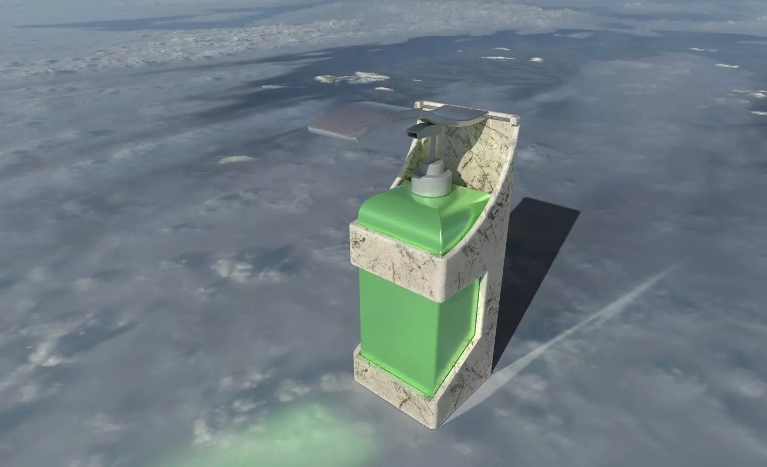 Disinfection container Low-poly 3D model_0