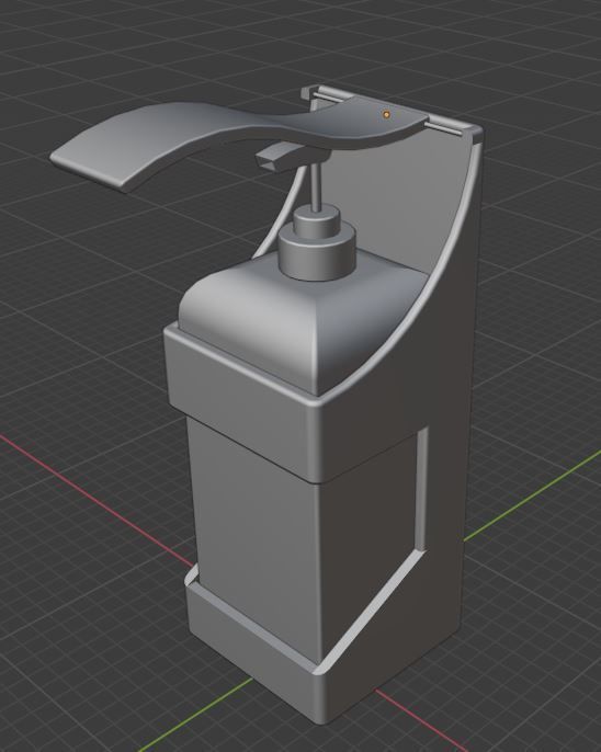 Disinfection container Low-poly 3D model_1