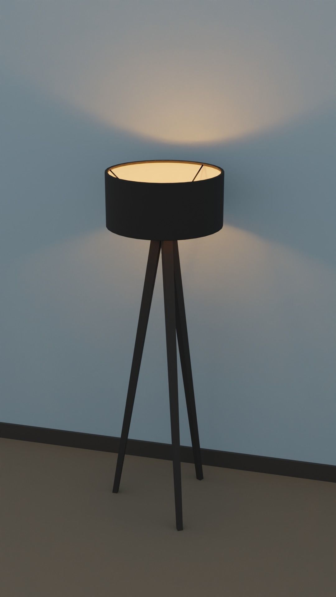 Floor lamp Low-poly 3D model_1