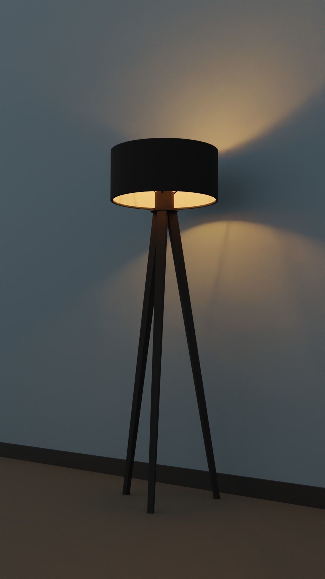 Floor lamp Low-poly 3D model_2