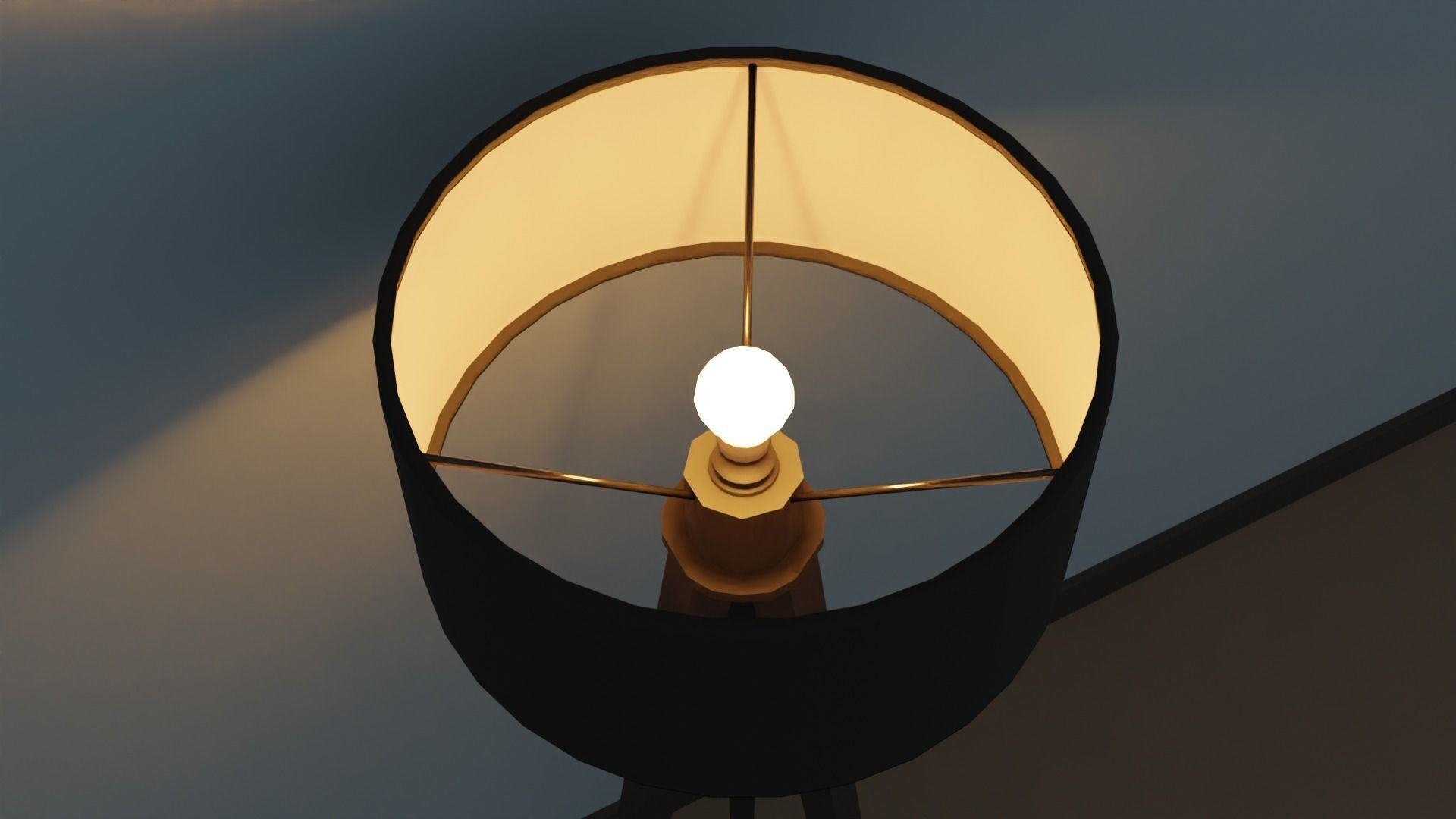 Floor lamp Low-poly 3D model_9