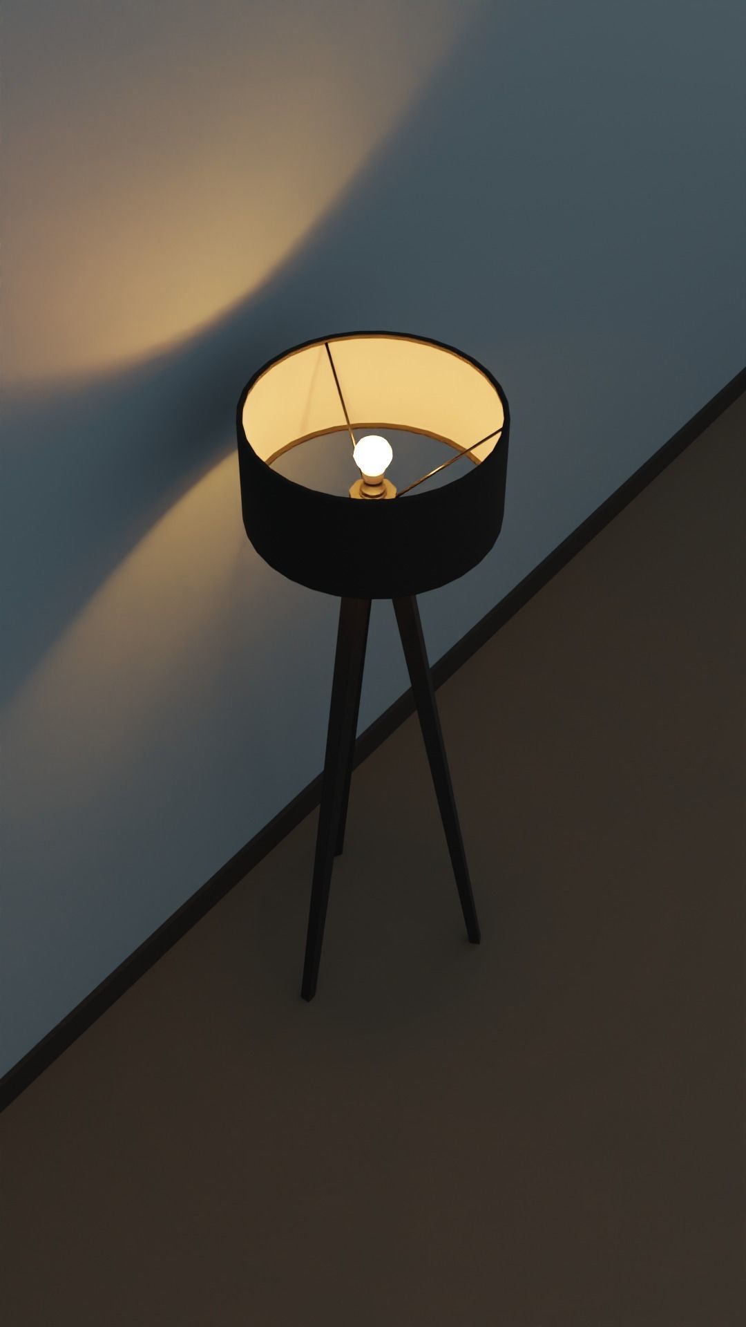Floor lamp Low-poly 3D model_3