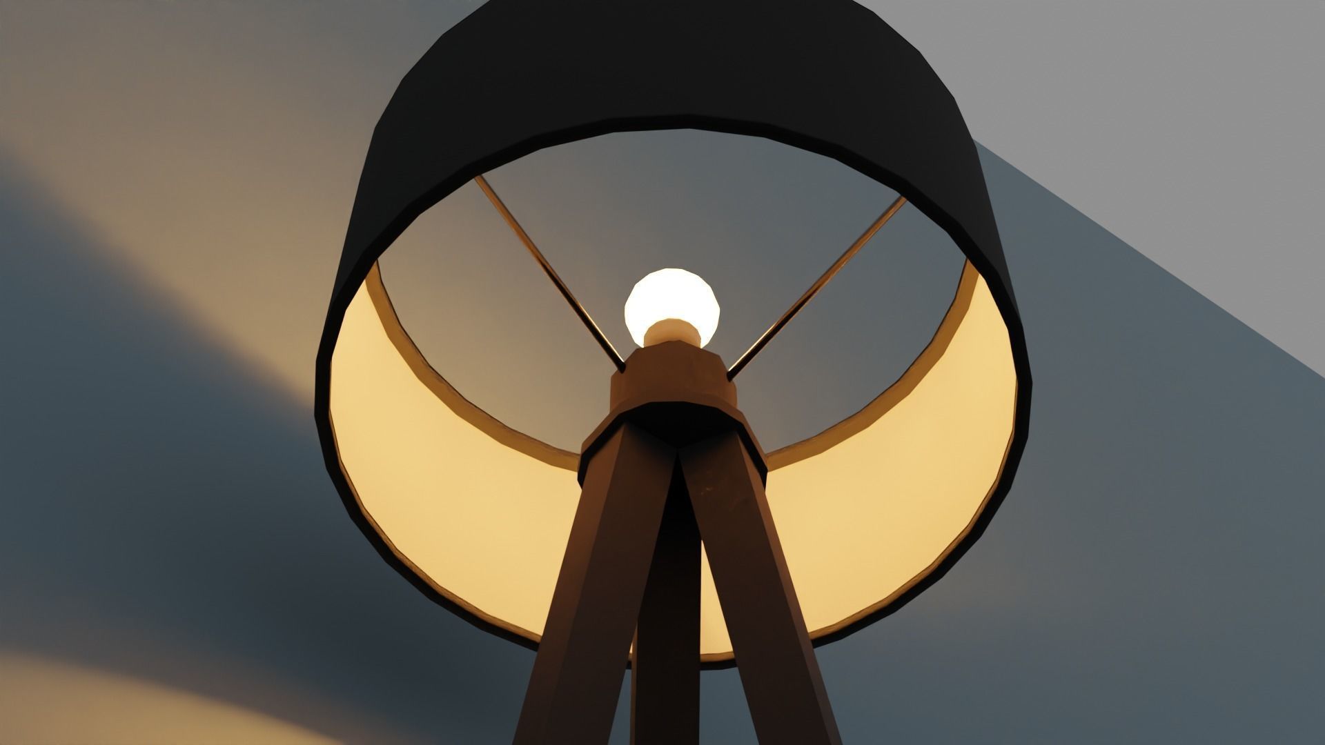 Floor lamp Low-poly 3D model_10