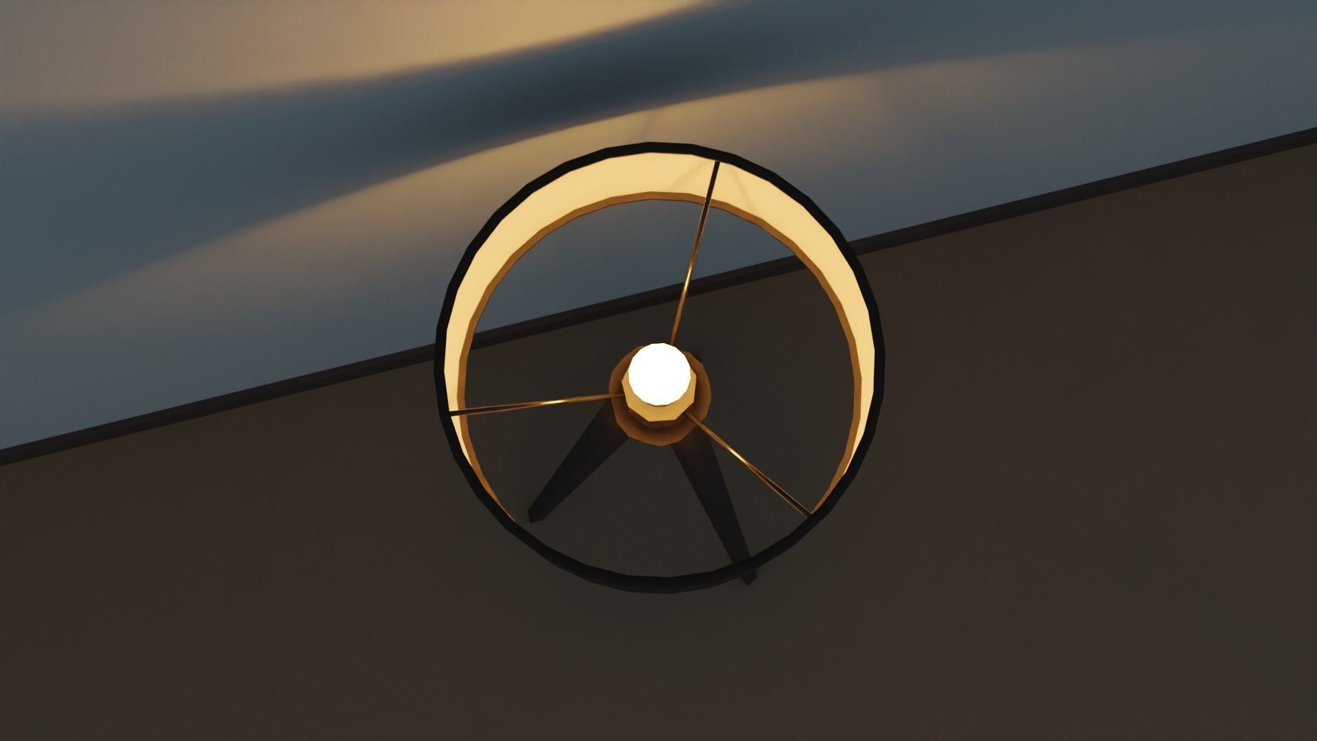 Floor lamp Low-poly 3D model_11